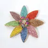 Fashnzfab Stone Embellished Flower Pin Brooch 3.5" X 3.5" In Multi