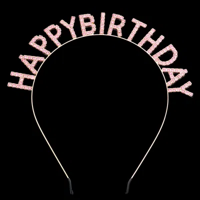 Fashnzfab Stone Embellished Happy Birthday Message Headband In Pink