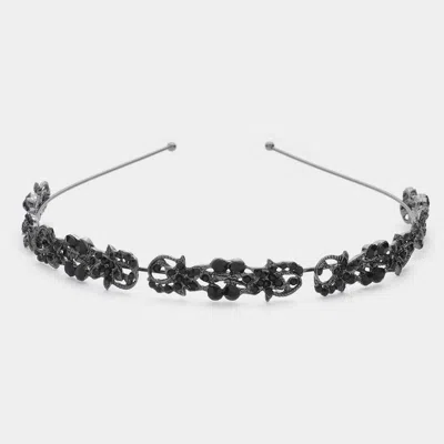 Fashnzfab Stone Embellished Headband In Black