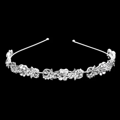 Fashnzfab Stone Embellished Headband In Silver
