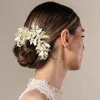 Fashnzfab Stone Embellished Leaf Cluster Bun Wrap Headpiece In White