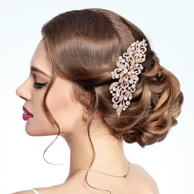 Fashnzfab Stone Embellished Leaf Cluster Vine Wrap Headpiece 7.5" X 2" In Gold