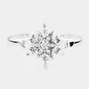 Fashnzfab Stone Embellished Metal Snowflake Hook Bracelet Antique Silver In Multi