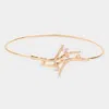 Fashnzfab Stone Embellished Metal Twig Bracelet In Gold