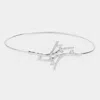 Fashnzfab Stone Embellished Metal Twig Bracelet In Metallic