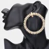 Fashnzfab Stone Embellished Open Circle Earrings - Gold In Gold