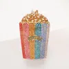 Fashnzfab Stone Embellished Popcorn Evening Tote Bag In Blue