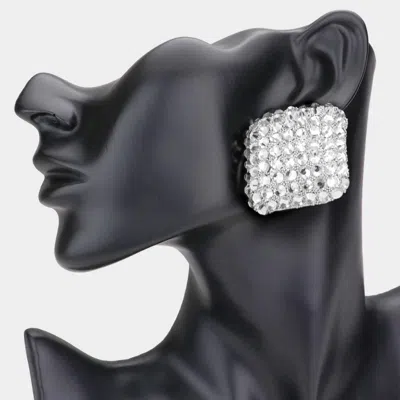 Fashnzfab Stone Embellished Rhombus Earrings In Multi