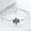 Fashnzfab Stone Embellished Snowflake Stretch Bracelet Blue In Blue