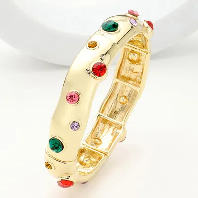 Fashnzfab Stone Embellished Stackable Stretch Bracelet Multi