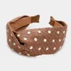 Fashnzfab Stone Embellished Straw Twisted Headband In Brown