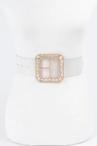 Fashnzfab Stone Metal Buckle Clear Belt In Multi
