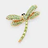Fashnzfab Stone Pave Dragonfly Pin Brooch In Gold