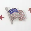 Fashnzfab Stone Paved American Usa Flag Pin Brooch In Multi