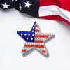 Fashnzfab Stone Paved American Usa Flag Star Pin Brooch In Multi