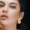 Fashnzfab Stone Paved Curved Teardrop Earrings - Ab, Gold In Gold