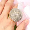 Fashnzfab Stone Paved Done Stretch Ring In Multi