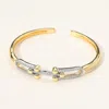 Fashnzfab Stone Paved Double Hardware Accent Cuff Bracelet In Gold