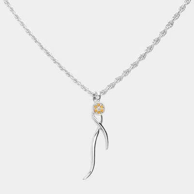 Fashnzfab Stone Paved Flower Disc Pointed Metal Pendant Necklace In Multi