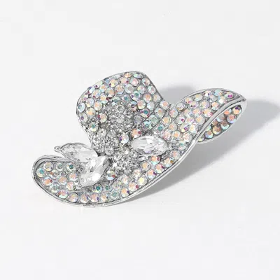 Fashnzfab Stone Paved Hat Pin Brooch In Multi