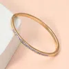 Fashnzfab Stone Paved Hinged Bangle Bracelet Gold, Lavender In Multi