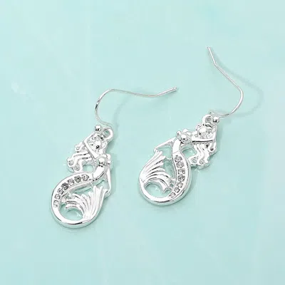 Fashnzfab Stone Paved Mermaid Dangle Earrings In Multi