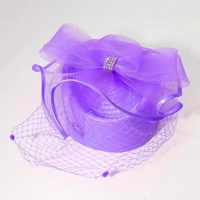 Fashnzfab Stone Paved Mesh Bow Pointed Fascinator / Dressy Hat In Multi