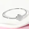 Fashnzfab Stone Paved Quatrefoil Pointed Hinged Bangle Bracelet Rhodium In Silver
