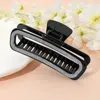 Fashnzfab Stone Paved Rectangle Open Frame Hair Claw Clip In Black