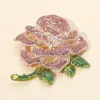 Fashnzfab Stone Paved Rose Pin Brooch In Pink