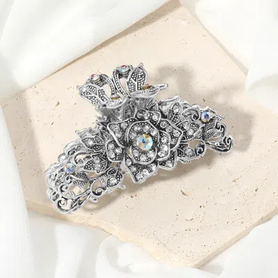 Fashnzfab Stone Paved Rose Vine Hair Claw Clip In Multi