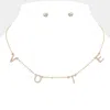 Fashnzfab Stone Paved Vote Initial Message Station Necklace In Gold