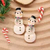 Fashnzfab Stone Pearl Pointed Enamel Snowman Earrings In Multi
