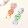 Fashnzfab Stone Pointed Resin Easter Egg Link Drop Earrings - Multi In Multi