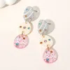 Fashnzfab Stone Pointed Resin Easter Egg Link Drop Earrings - Multi In Multi
