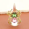 Fashnzfab Stone Pointed Spider Stretch Ring In Gold