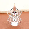 Fashnzfab Stone Pointed Spider Stretch Ring In Metallic