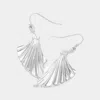 Fashnzfab Stone Pointed Textured Shell Dangle Earrings In Silver
