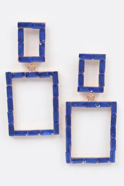 Fashnzfab Stone Rectangle Earring In Pattern