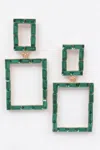 Fashnzfab Stone Rectangle Earring In Green