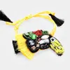 Fashnzfab Stone Seed Beaded Toucan Tassel Adjustable Cinch Pull Tie Bracelet Black, Multi, Yellow In Multi