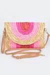 Fashnzfab Straw Coloful Envelope Clutch In Multi