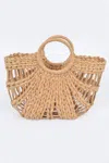 Fashnzfab Straw Handmade Beach Bag In Green