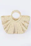 Fashnzfab Straw Handmade Beach Bag In Multi