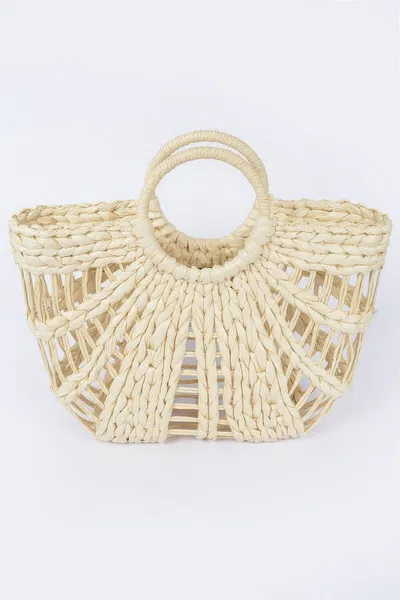 Fashnzfab Straw Handmade Beach Bag In Multi