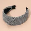 Fashnzfab Straw Knot Burnout Headband In Gray