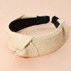 Fashnzfab Straw Knot Burnout Headband In Multi