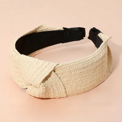 Fashnzfab Straw Knot Burnout Headband In Multi