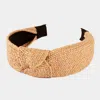 Fashnzfab Straw Knot Burnout Headband In Sand