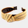 Fashnzfab Straw Knot Chain Headband In Sand